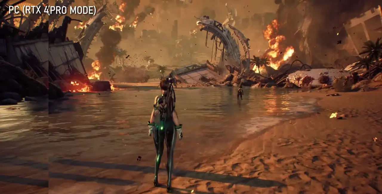 Stellar Blade PC visual readability comparison screenshot